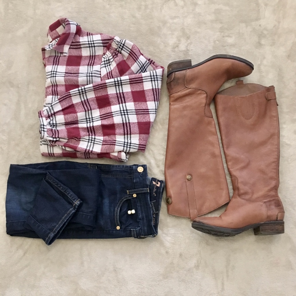 Impressions NWT  Red and Navy Plaid Flannel